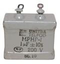 Kondenzátor 1uF 200V MPHP-1 UNITRA TELPOD NOS [R2]