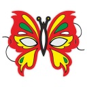 Papierová MASKA BUTTERFLY motýľ JARNÉ ČERVENÉ tlačidlo