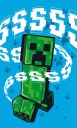 Minecraft Creeper uterák na ruky 30x50, modrý, do škôlky