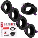 Okrúhle LED halogénové stropné svietidlo GU10 Black Mesh SPOT MOVABLE x 4ks