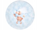 Modré taniere Medvedíky s balónikmi - 18 cm - 6 ks