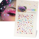 KRYŠTÁLOVÉ NÁLEPKY TVÁR kryštály DIAMANTY 3D EYES MAKEUP farby na vlasy