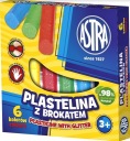 Astra plastelína 6 farieb s trblietkami 303109001