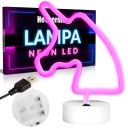 NEÓNOVÁ LED JEDNOROŽCOVÁ LAMPA S 3xAA USB STOJANOM