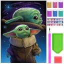 DIAMANTOVÁ VÝŠIVKA Diamantová maliarska mozaika 5D detská sada YODA