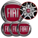 4 Emblémy Stredy ráfikov Kryty kolies Kolesá FIAT SET TOP 53 mm