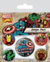 Odznaky 5 kusov Marvel Comics Captain America