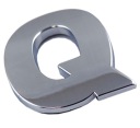 ZNAK PÍSMENO CHROMOVANÉ PÍSMENO Q Q VEĽKÉ 5,6 cm E8G63