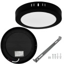 Prisadené stropné svietidlo Plafon LED okrúhle čierne 12W 17cm 4000K