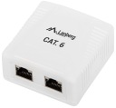 DVOJITÁ ZÁSUVKA RJ45 LAN CAT 6 NA POVRCHOVÁ MONTÁŽ