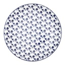 Jedálenský tanier NAVIA, námornícka modrá, s kvetmi, 27 cm, HOMLA