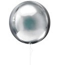 Fóliový balón Guľa, héliová, 55 cm, strieborná