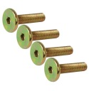 100x metrická skrutka M6 x 25 mm žlto pozinkovaná, valcová hlava, nábytková skrutka