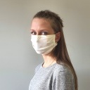 Maska / Opakovane použiteľná bavlnená maska, krém
