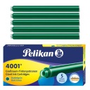 Dlhé zelené náplne, 5 ks pero Pelikan