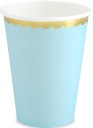 SVETLOMODRÉ papierové poháre na narodeniny 220 ml 6 ks