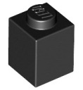 LEGO 3005 Brick Brick Brick Brick 1x1 Black Black 10 dielikov