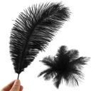 DEKORATÍVNE PIERKO PSTRIE NA SVADOBNÉ ARANŽOVANIE VÁZA 25-30 CM, ČIERNA