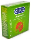 DUREX AROUSER red CONDOMS RIBBED 3 ks.