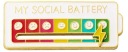 KOVOVÝ ODZNAK MOJA SOCIÁLNA BATÉRIA INDIKÁTOR NÁLADY MOBILNÁ BATÉRIA