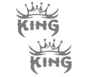 Nálepka Nálepka Nápis King King Silver 2 ks UV