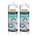2x Sanitárny silikón Lakma, bezfarebný, 150 ml