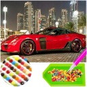 Diamantové vyšívanie Ferrari CAR DIAMOND PAINTING 5D diamantový rezací papier