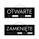 Nápis OTVORENÉ ZATVORENÉ / HODINY