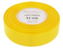 Stuha saténová páska na ozdobu, ozdobná čelenka 25mm 32mb žltá