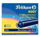 Krátke modro-čierne náboje Pelikan (6 ks.)