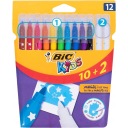 Fixky, fixky, perá, 10+2 farieb, fixky, Kids Magic BIC