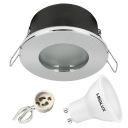 Hermetické svietidlo IP44 D-06 Chróm + LED GU10 1,5W