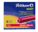 Náboje Pelikan Short Red (6 ks.)