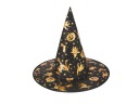 Čierno-zlatý halloweensky čarodejnícky klobúk