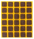 Samolepiace plstené podložky hnedé 15x15 30 ks