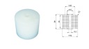 Rovný plastový valček bez ložísk, priemer 41mm, priemer 6mm