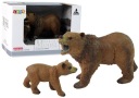 Sada 2 figúrok medveďa grizzlyho a mláďatka