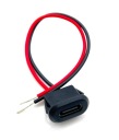 Čierna panelová USB-C zásuvka, 2 pin