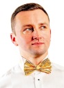 Flitrový motýlik Zlatý Flitrový motýlik Disco štýl Elegantný Wodzireja zapínaný