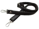 Popruh na kabelku 20 mm čierny so striebornými karabínkami 64 - 115 cm