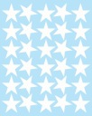STARS samolepky Hviezdy 5cm 30ks MATNÁ BIELA