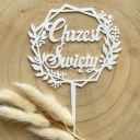 Krstný veniec BOHO Plexi WHITE Krstný topper