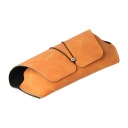 Puzdro na okuliare Horien Suede s gumičkou, oranžové