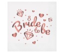 Obrúsky Bride To Be biele 33x33 cm 20 ks