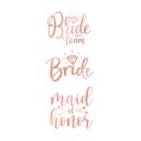 Bride to Be ružové zlato umývateľné tetovanie 13 ks