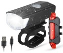 LED LAMPA NA BICYKEL PREDNÉ + ZADNÉ USB OSVETLENIE