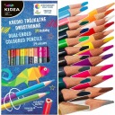 Obojstranné trojuholníkové pastelky 12/24 farieb KIDEA