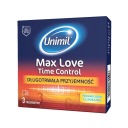 Unimil Max Love Time Control vlhčené latexové kondómy 3 ks