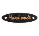 Drevená etiketa HAND MADE čierna 5 KS 1769