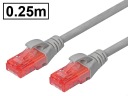 Cat.6 UTP patch kábel RJ45-RJ45 1:1 Cu AWG26 sivý 0,25m